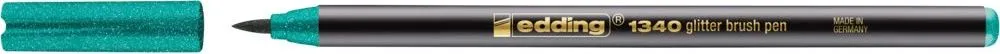 Marker Edding 1340 Glitter, varf pensula, 1-6 mm, verde inchis