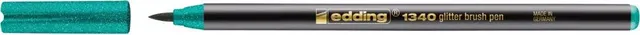 Marker Edding 1340 Glitter, varf pensula, 1-6 mm, verde inchis