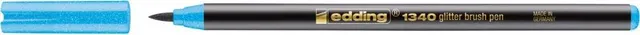 Marker Edding 1340 Glitter, varf tip pensula, 1-6 mm, albastru azur