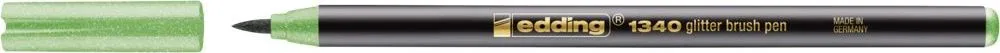 Marker Edding 1340 Glitter, varf tip pensula, verde deschis, 1-6 mm, pe baza de apa