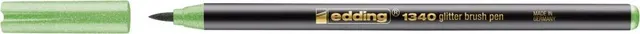 Marker Edding 1340 Glitter, varf tip pensula, verde deschis, 1-6 mm, pe baza de apa