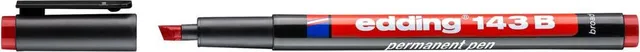 Marker permanent edding 143 B, corp plastic, varf tesit, 1-3 mm, rosu