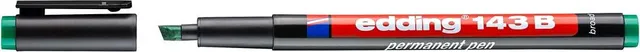 Marker permanent edding 143 B, corp din plastic, varf tesit, 1-3 mm, verde