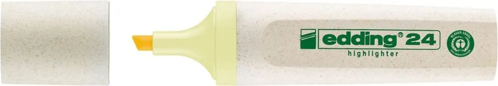 Textmarker edding Ecoline 24, corp din plastic reciclat, varf tesit, 2-5 mm, galben pastel