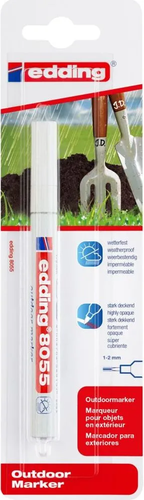 Marker Edding 8055, blister, permanent, varf rotund 1-2 mm, negru