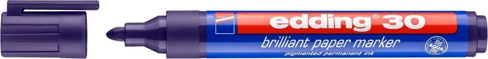 Marker permanent edding 30, corp plastic, varf rotund, 1.5-3 mm, violet