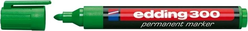 Marker permanent Edding 300, corp plastic, varf rotund, 1.5-3 mm, verde