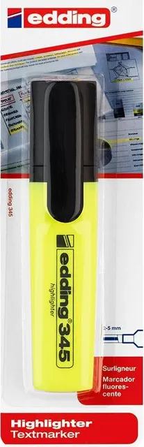 Textmarker Edding 345, varf retezat, 2-5 mm, blister