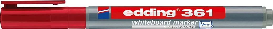 Marker Edding 361 pentru tabla, corp plastic, varf 1mm, rosu