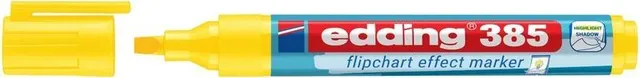 Marker pentru flipchart Edding 385, galben, varf flexibil tip pensula