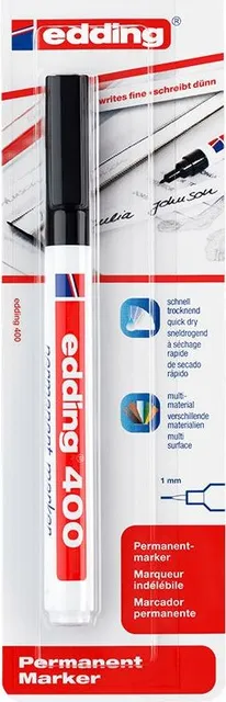Marker permanent Edding 400, varf rotund 1 mm, blister
