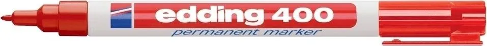 Marker permanent Edding 400, corp plastic, varf rotund, 1 mm, rosu