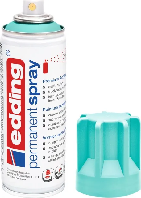 Spray vopsea acrilica Edding 5200, turquoise opulent, 200 ml, pentru sticla, metal, lemn, ceramic?