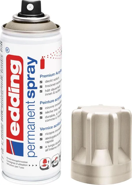 Spray vopsea acrilica Edding 5200, auriu sampanie, acoperire rapida, rezistent la intemperii, 200 ml