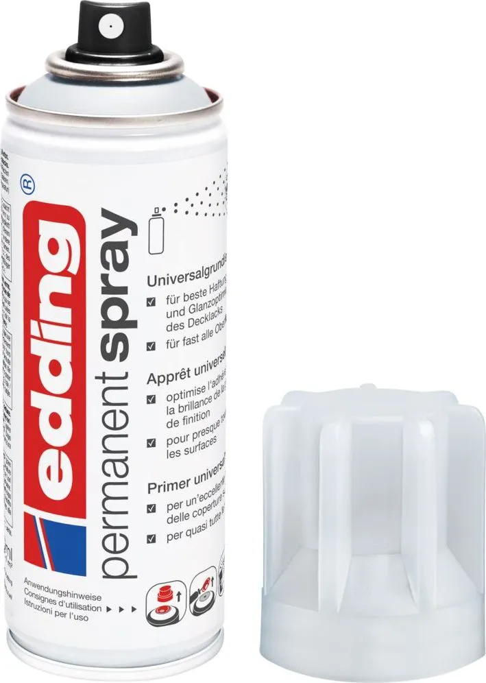 Spray grund Edding 5200, gri deschis, uscare rapida, 200 ml