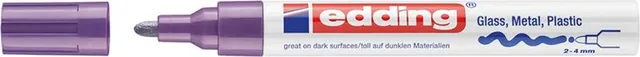 Marker permanent Edding 750, cu vopsea, corp metalic, varf rotund, 2-4 mm, violet