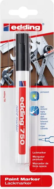 Marker Edding 750, cu vopsea, corp metalic, varf 2-4 mm, blister