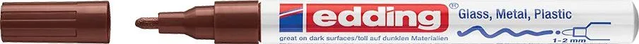 Marker permanent Edding 751 cu vopsea, varf 1-2MM, maro