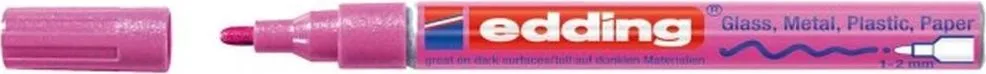Marker permanent Edding 751 cu vopsea, varf 1-2MM, roz