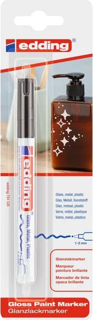 Marker cu vopsea Edding 751, corp metalic, varf rotund, 1-2 mm