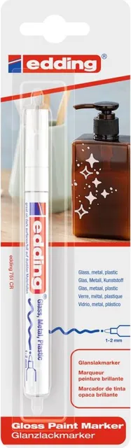 Marker cu vopsea Edding 751, corp metalic, varf rotund, 1-2 mm