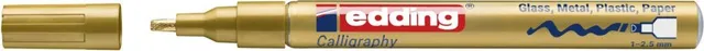Marker cu vopsea Edding 753, auriu, varf caligrafic 1-2.5 mm, permanent, rezistent la apa