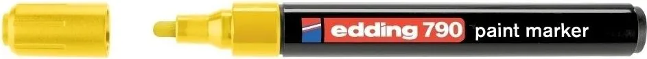 Marker permanent Edding 790, cu vopsea, corp plastic, varf rotund, 2-3 mm, galben