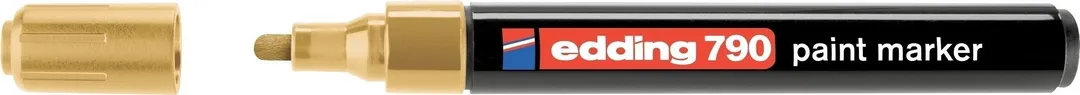 Marker permanent Edding 790, cu vopsea, corp plastic, varf rotund, 2-3 mm, auriu