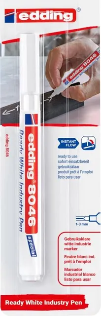 Marker utilizari industriale Edding 8046, varf rotund, 1-3 mm, alb, 1 bucata/blister