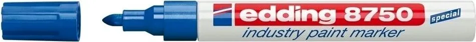 Marker permanent Edding 8750, cu vopsea, corp aluminiu, varf rotund, 2-4 mm, albastru