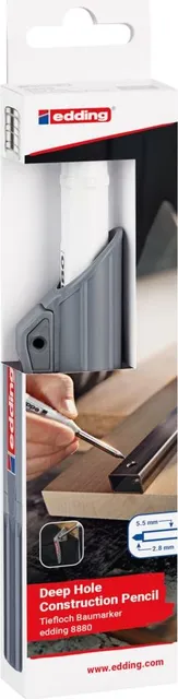 Edding 8880 marker pentru marcarea gaurilor, corp din aluminiu, varf subtire 42 mm, grafit, 1 bucata/blister