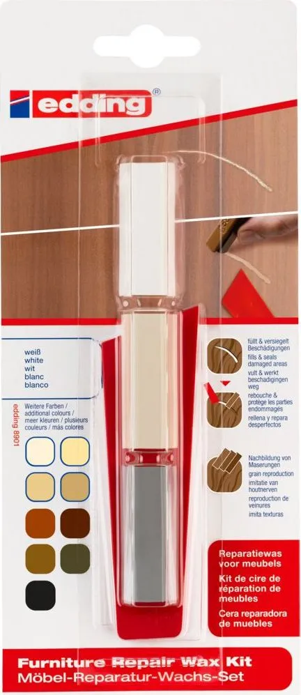Kit Edding 8901, ceara pentru reparatii mobila, alb, blister