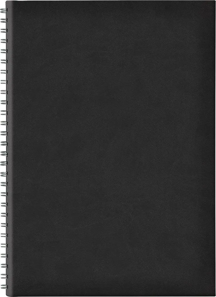 Agenda B5 Tucson, nedatata, hartie offset alb, spira ascunsa, coperta negru