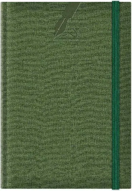 Agenda nedatata A5 Colere, elastic, hartie alba, coperta verde