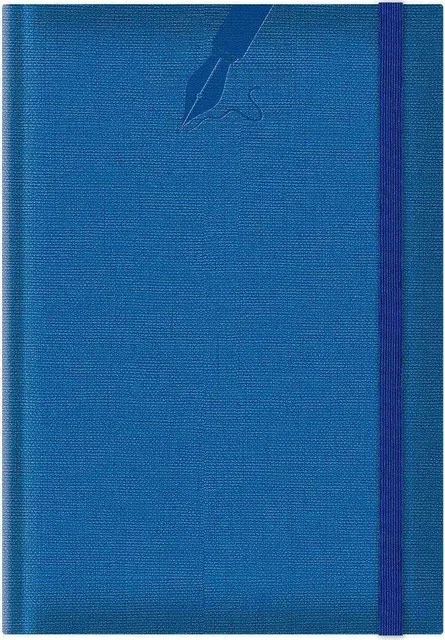 Agenda nedatata A5 Colere, elastic, hartie alba, coperta albastru royal