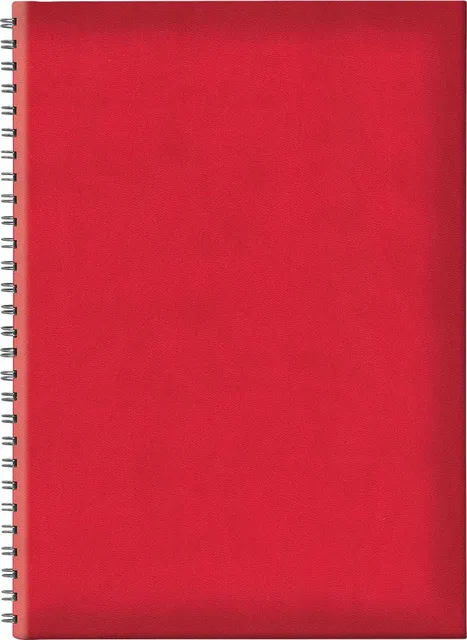 Agenda nedatata B5 Tucson, hartie offset alb, spira ascunsa, coperta rosu
