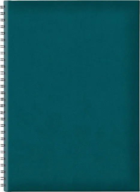 Agenda nedatata B5 Tucson, hartie offset alb, spira ascunsa, coperta verde petrol