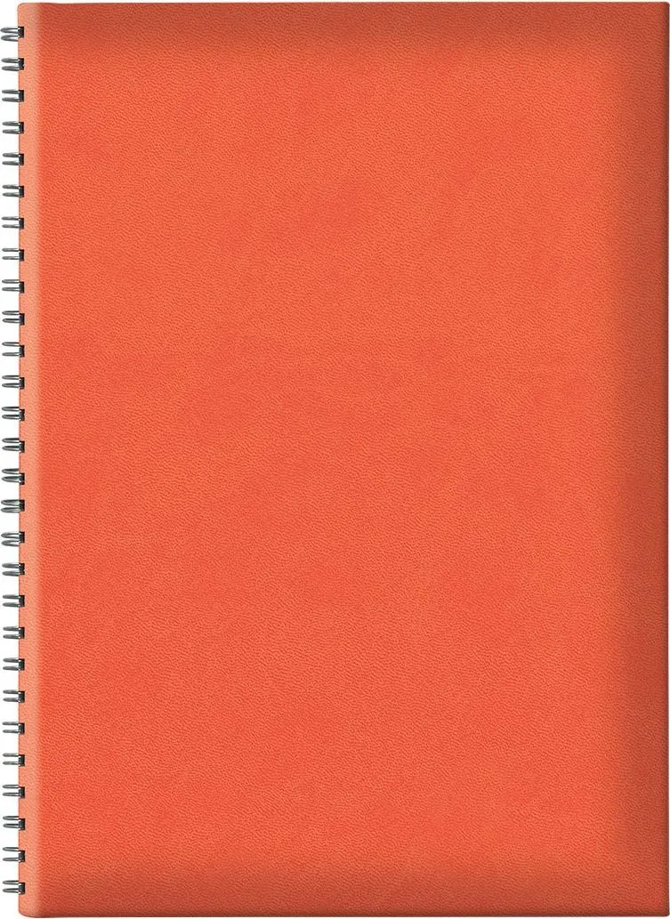 Agenda nedatata B5 Tucson, hartie offset alb, spira ascunsa, coperta portocaliu