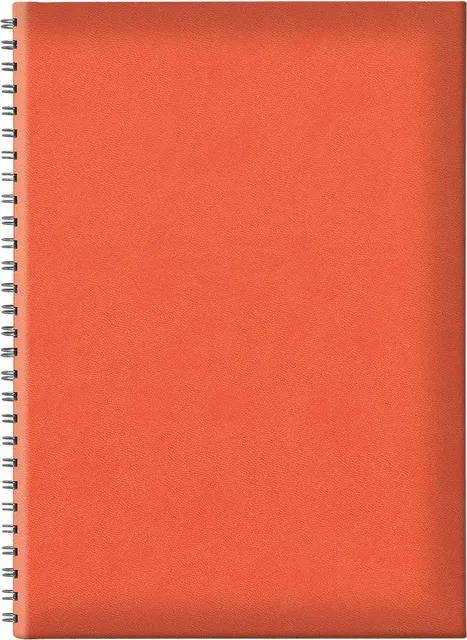 Agenda nedatata B5 Tucson, hartie offset alb, spira ascunsa, coperta portocaliu