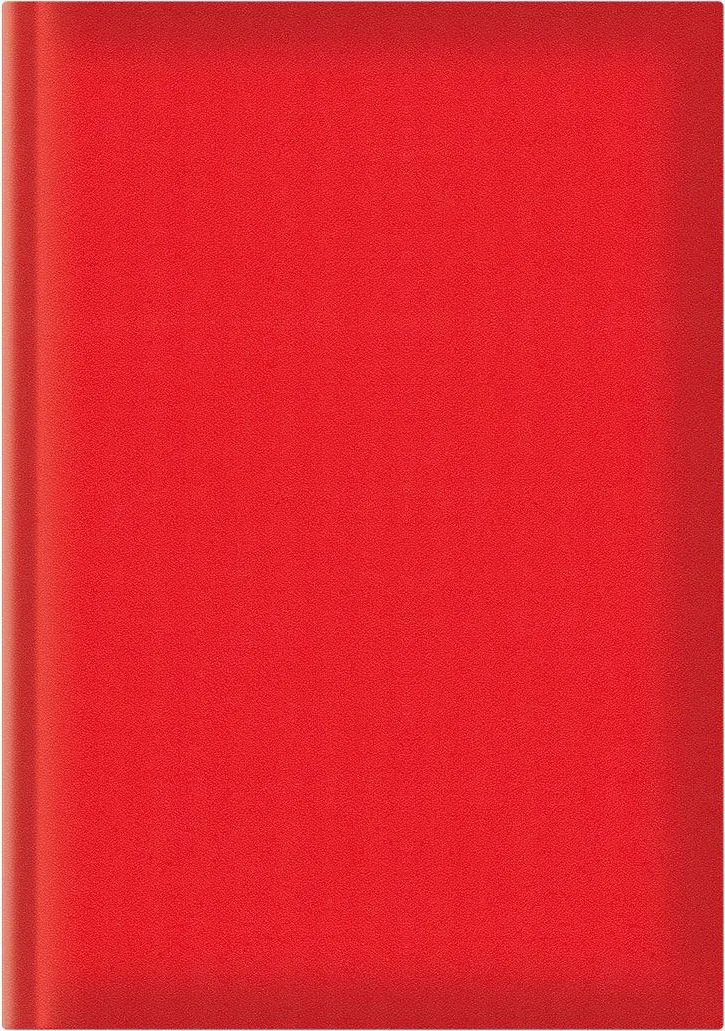 Agenda A5, nedatata, hartie offset alb, coperta rosu