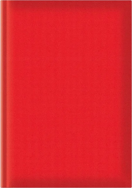 Agenda A5, nedatata, hartie offset alb, coperta rosu