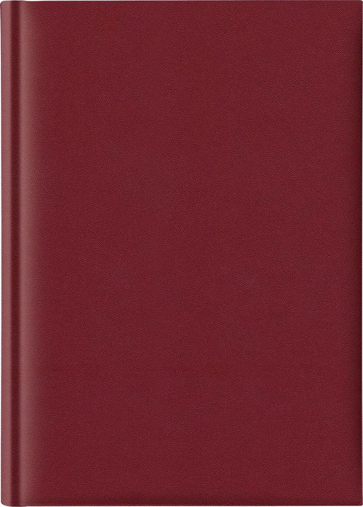 Agenda A5, nedatata, hartie offset alb, coperta bordeaux