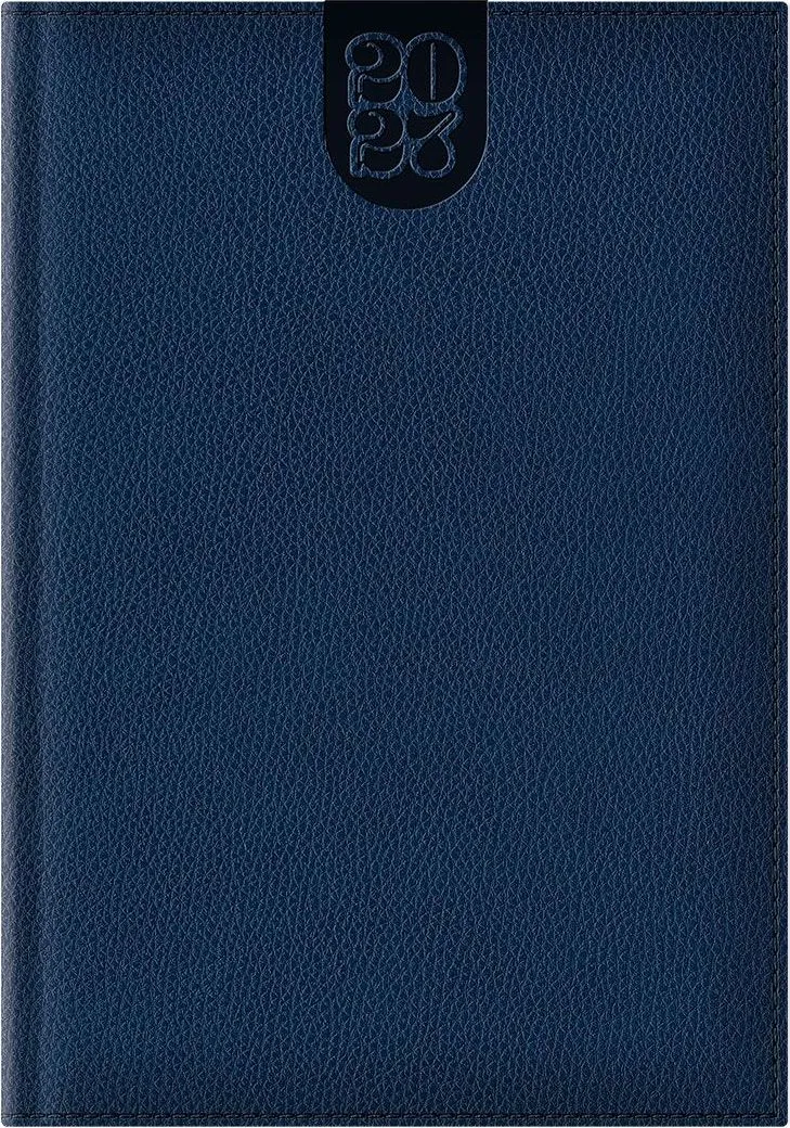 Agenda Dakota A4, datata, hartie ivory, coperta albastru navy