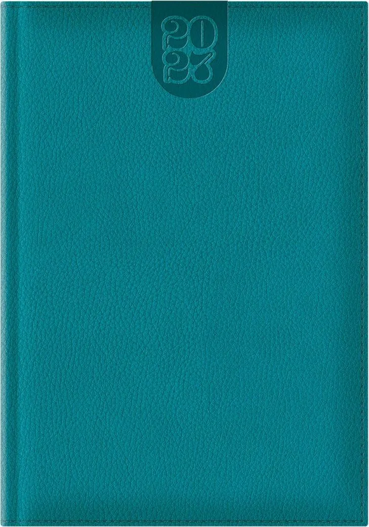 Agenda Dakota A4, datata, hartie ivory, coperta turcoaz