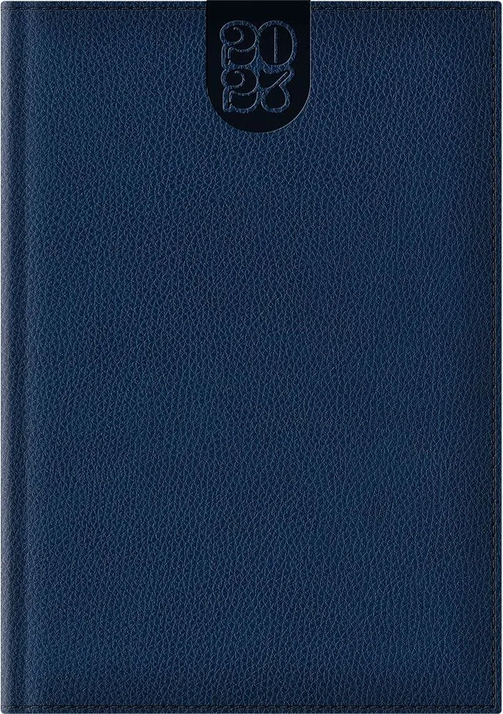 Agenda Dakota A5, datata, hartie ivory, coperta albastru navy