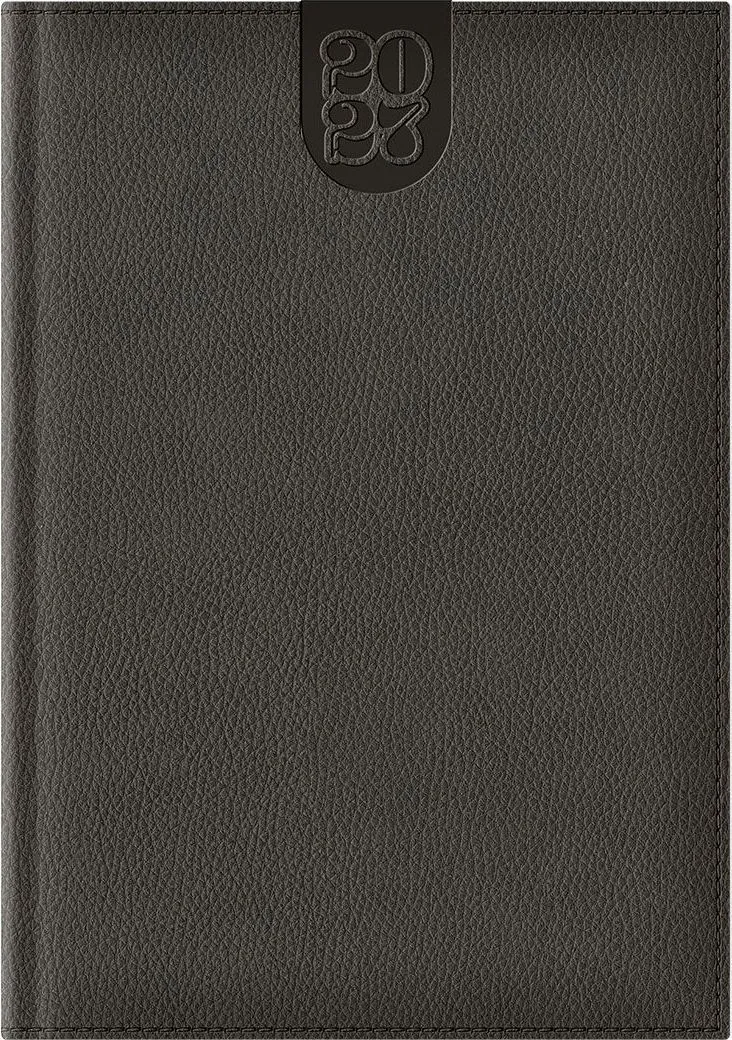 Agenda Dakota A5, datata, hartie ivory, coperta gri
