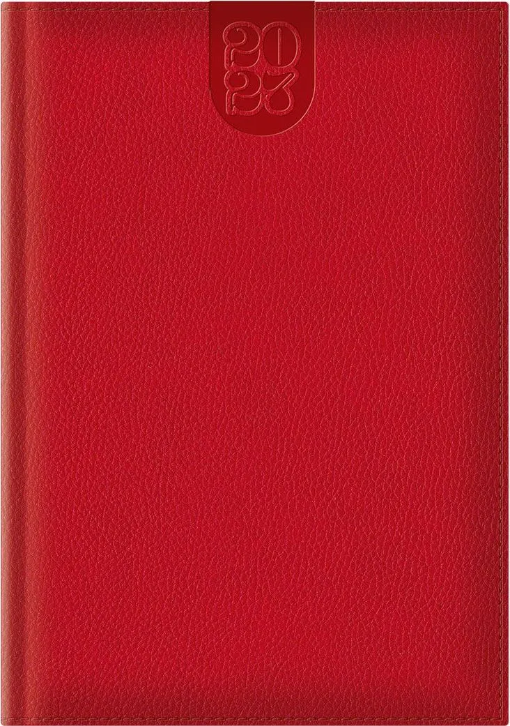Agenda Dakota A5, datata, hartie ivory, coperta rosu