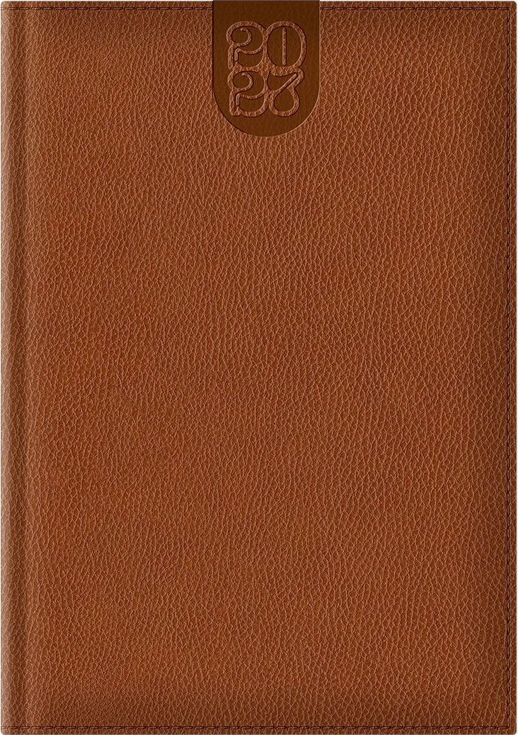 Agenda Dakota A5, datata, hartie ivory, coperta maro