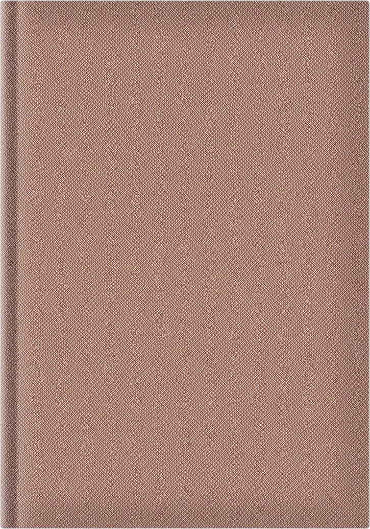 Agenda Adria A5, nedatata, hartie ivory, coperta auriu roze