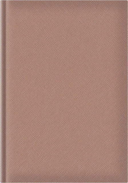 Agenda Adria A5, nedatata, hartie ivory, coperta auriu roze
